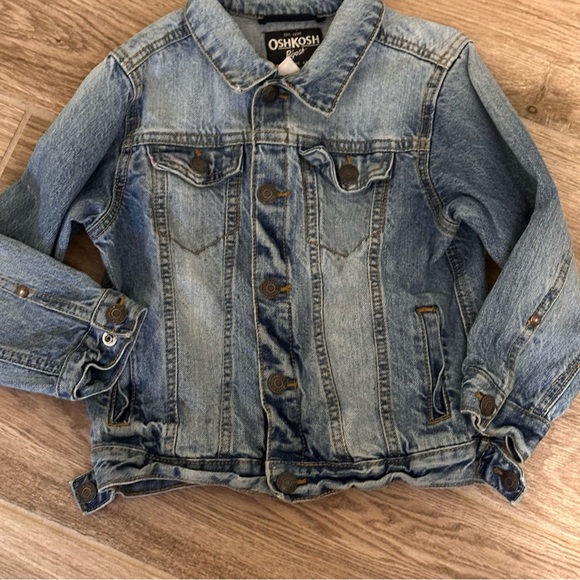 OshKosh B'gosh Blue Unisex Trucker Jean Denim Jacket for Kids Size 5T 5 - Picture 3 of 9